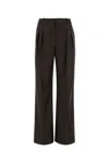 Loulou Studio Loulou Dark Brown Wool Sbiru Palazzo Pant In Multi