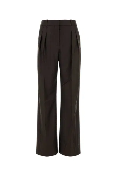 Loulou Studio Dark Brown Wool Sbiru Palazzo Pant