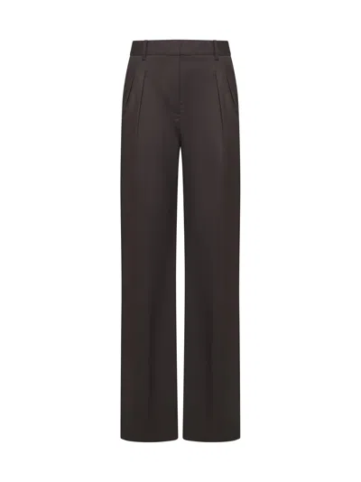 Loulou Studio Sbiru Wool Flared Pants In Choco