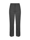 Loulou Studio Dorkas High Rise Cropped Wool Pants In Grey