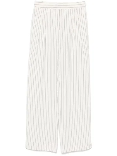 Loulou Studio Pants In Ivory Black Stripes