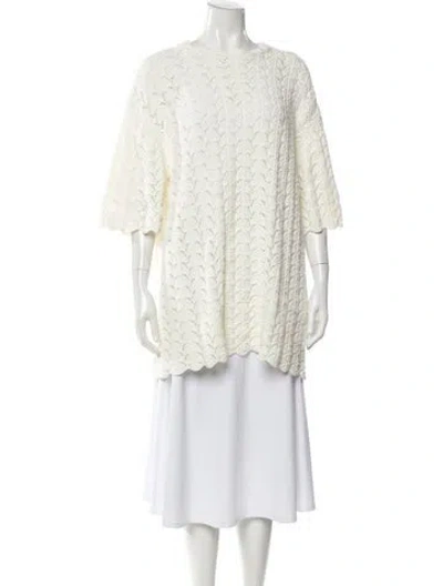 Pre-owned Loulou Studio Patterned Crew Neck Top In White