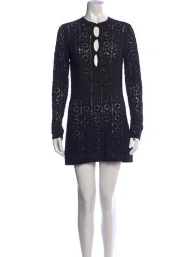 Pre-owned Loulou Studio Patterned Mini Dress In Blue