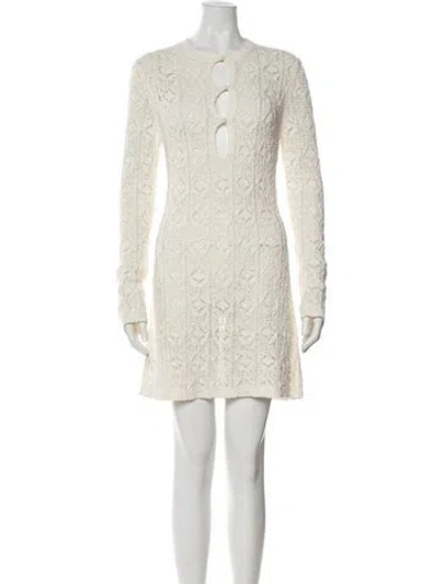Pre-owned Loulou Studio Patterned Mini Dress In Neutral