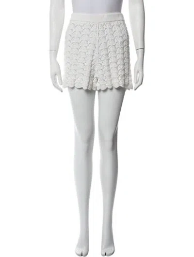 Pre-owned Loulou Studio Patterned Mini Shorts In White