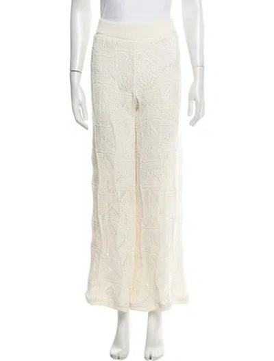 Pre-owned Loulou Studio Patterned Wide Leg Pants In White