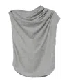 Loulou Studio Lyra Draped Sleeveless Blouse In Gray