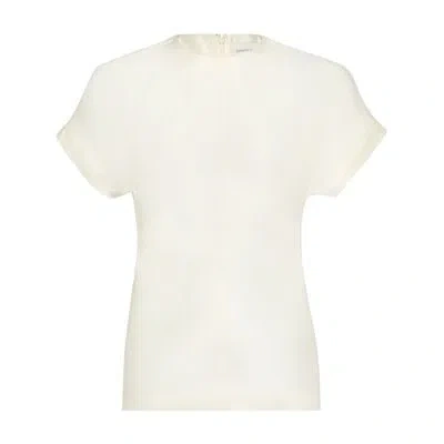 Loulou Studio Pero Fitted Blouse In Silk And Linen In White