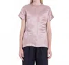 Loulou Studio Pero Fitted Short-sleeved Blouse In Petal Rose In Neutral
