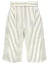 Loulou Studio Front Pleated Striped Bermuda Shorts With Pockets