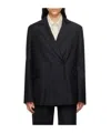 Loulou Studio Pinstriped Suit Jacket In Black