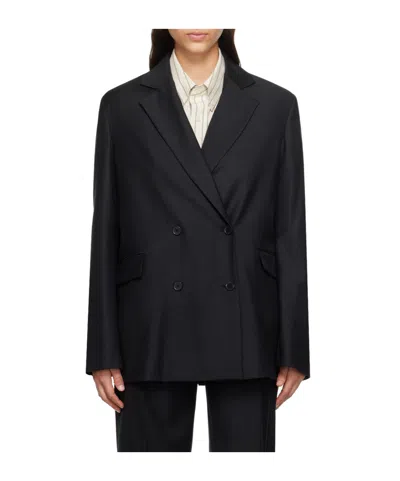 Loulou Studio Pinstriped Suit Jacket In Black