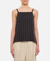 Loulou Studio Eos Pinstriped Top In Black