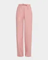LOULOU STUDIO COVE PLEATED ELASTIC WAISTBAND WOOL PANTS