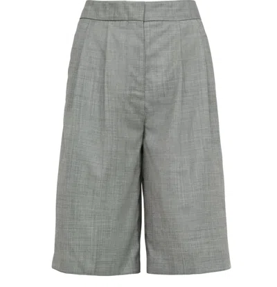 Loulou Studio Pleated Shorts In Gray