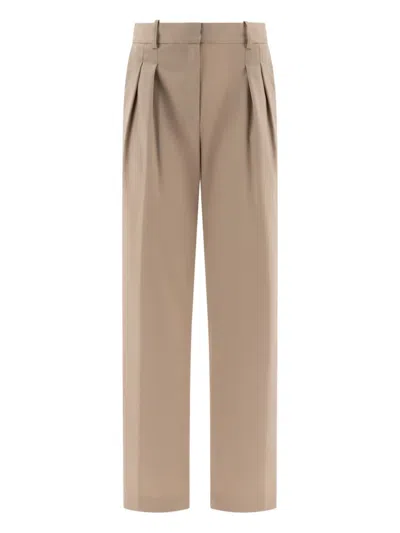 Loulou Studio Pleated Wide-leg Trousers In Burgundy