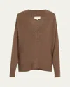Loulou Studio Plunging V-neck Cashmere Oversized Sweater In Wood
