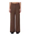 Loulou Studio Belt Ring Casual Pants In Brown