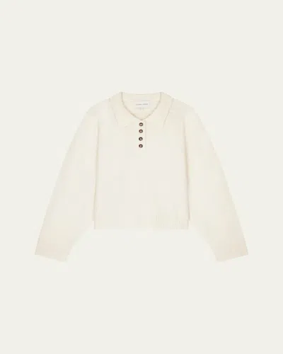 Loulou Studio Polo Cashmere Sweater In Ivory