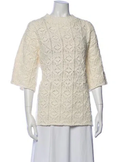 Pre-owned Loulou Studio Printed Mock Neck Sweater In Neutral