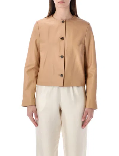 Loulou Studio Raho Plongé Leather Jacket In Sienna