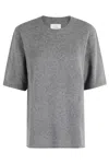 Loulou Studio Raven Short Sleeve Sweater In Gray