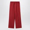 Loulou Studio Silk Trousers Wide Elastic Waistband In Red