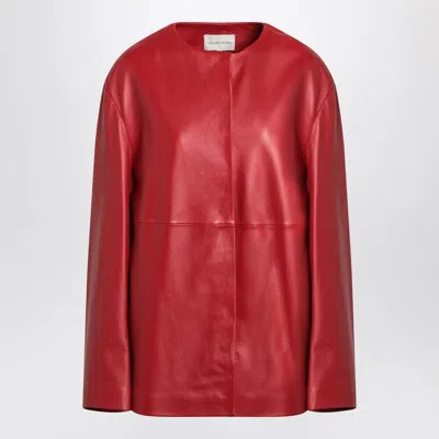 LOULOU STUDIO RED ATALIA LEATHER JACKET