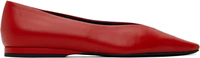 Loulou Studio Red Barsi Ballerina Flats In Tomato
