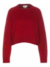 Loulou Studio Ropo Wool Blend Crewneck Sweater In Red
