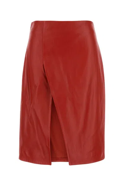 LOULOU STUDIO RED LEATHER EKARE SKIRT