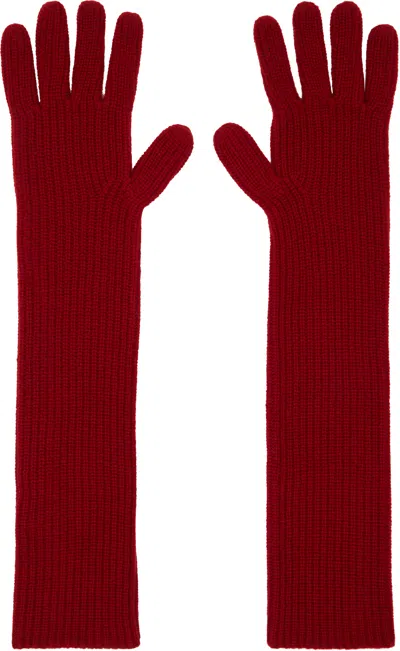 Loulou Studio Red Milos Gloves In Burgundy