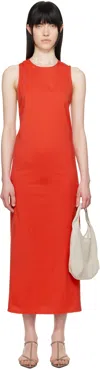 Loulou Studio Red Dress With Knotted Detail In Tomato