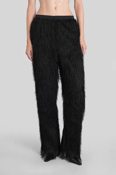Loulou Studio Fringed Trousers Elastic Waistband In Black