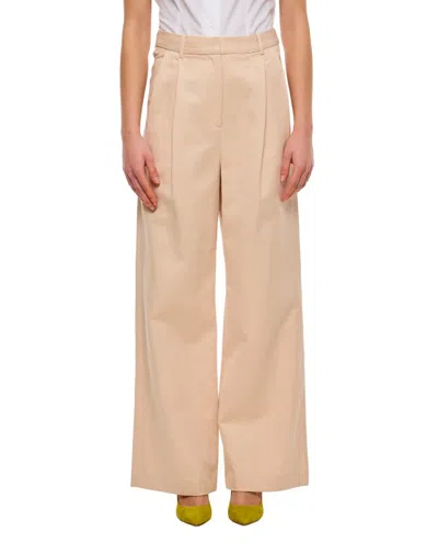 Loulou Studio Relaxed Cotton Linen Blend Pants In Rose