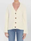 Loulou Studio Relaxed Fit Cardigan Long Sleeves In White