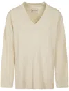 Loulou Studio Relaxed-fit Deep V-neck Sweater In Neutral