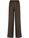 Loulou Studio Relaxed Fit Wide Leg Silk Trousers In Brown