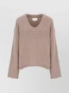 Loulou Studio Relaxed Fit Wool Sweater V-neck In Pink