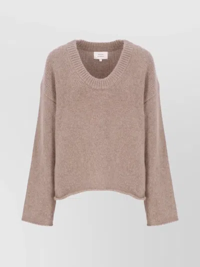 Loulou Studio Relaxed Fit Wool Sweater V-neck In Pink