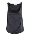 Loulou Studio Remy Sleeveless Draped Silk Top In Black