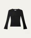 Loulou Studio Rib Long Sleeve Top In Black