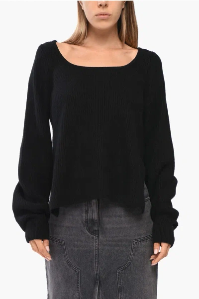 Loulou Studio Ribbed Cashmere Hermus Sweater In Black