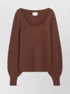 Loulou Studio Ribbed Cashmere Jumper Long Sleeves In Silver