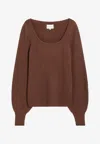 Loulou Studio Brown Ribbed Cashmere Jumper In Brown
