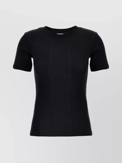 LOULOU STUDIO RIBBED CREW NECK SHORT SLEEVE TOP