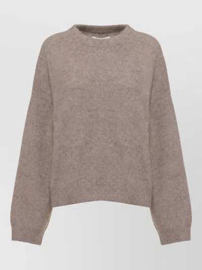 Loulou Studio Ribbed Crewneck Sweater In Brown