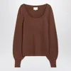Loulou Studio Brown Ribbed Cashmere Jumper