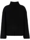 Loulou Studio Oversized Ribbed Cashmere Turtleneck Sweater In Black