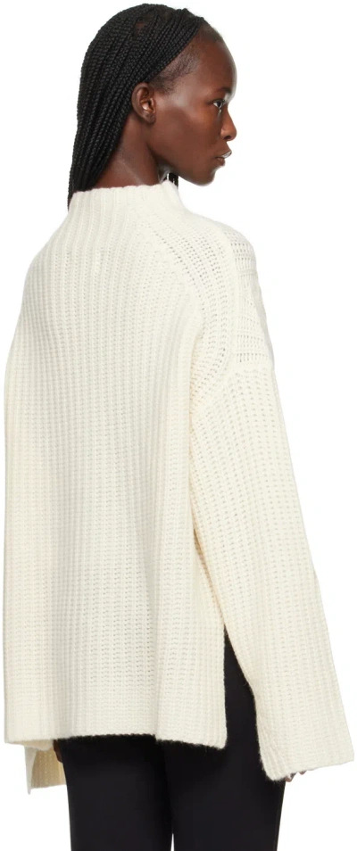 Loulou Studio Ribbed Knitted High-neck Sweater In White